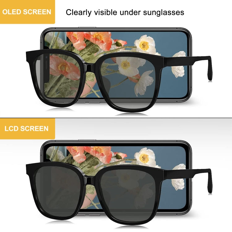 iPhone XS OLED screen replacement with clear visibility through sunglasses