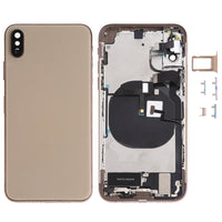 iPhone XS full housing assembly, gold: back cover with dual camera and open interior