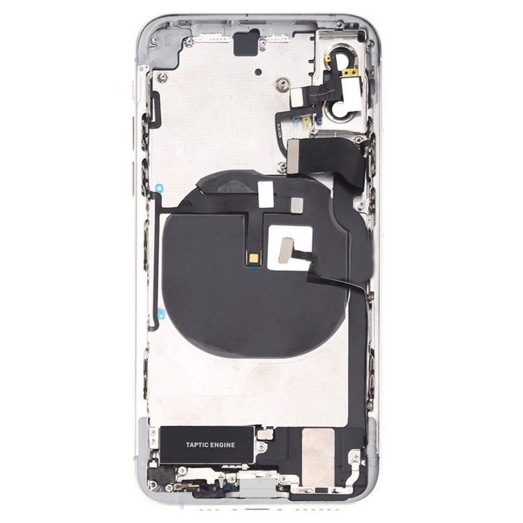 iPhone XS front housing frame with internal boards, taptic engine, and cables