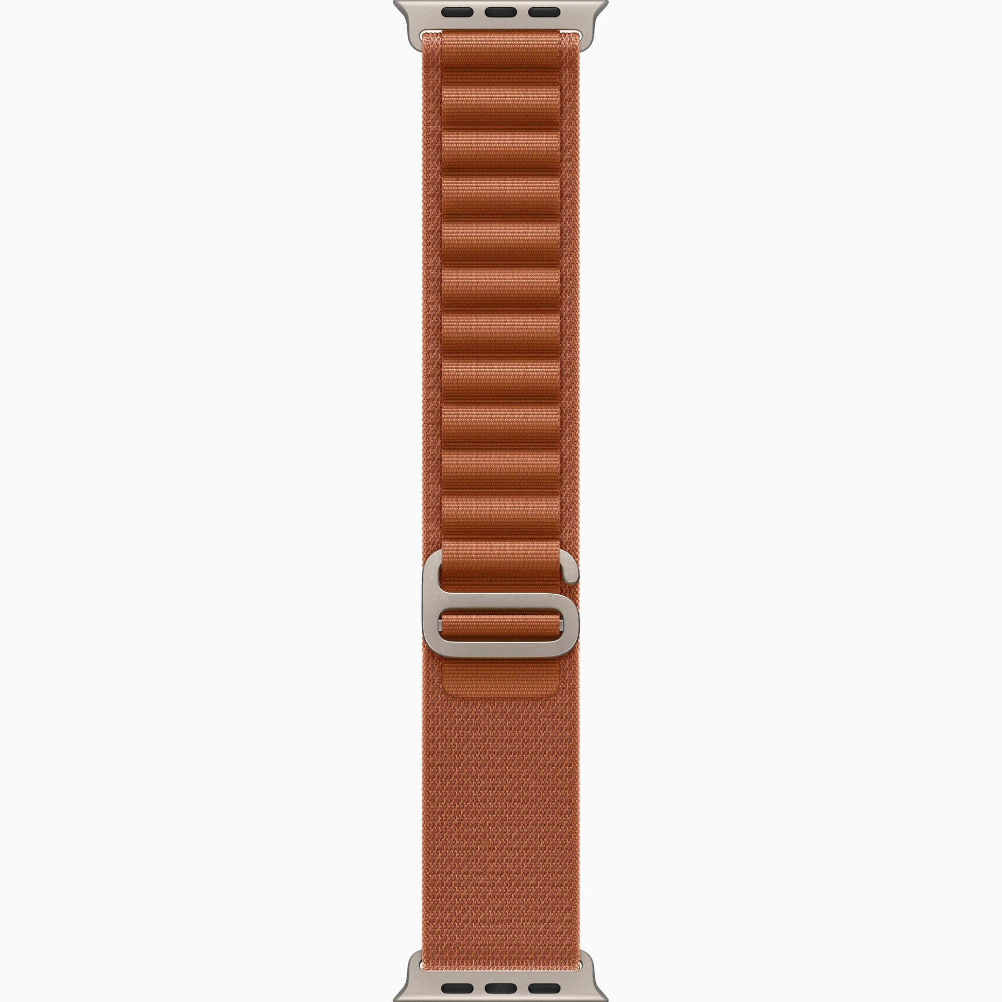 Terra cotta Alpine Loop band for Apple Watch Ultra 3, vertical side view