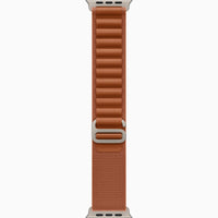 Terra cotta Alpine Loop band for Apple Watch Ultra 3, vertical side view