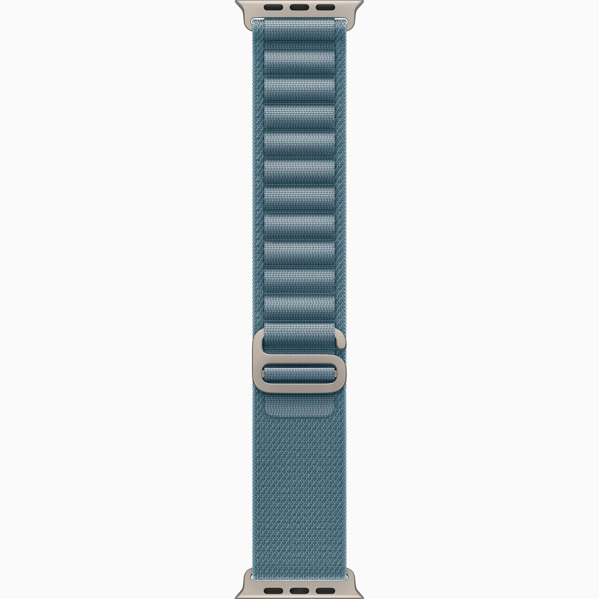 Light blue Alpine Loop band for Apple Watch Ultra 3, shown from the back