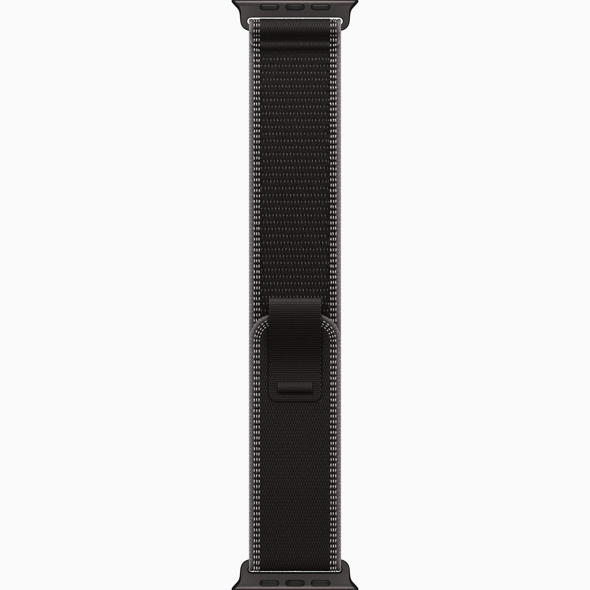 Apple Watch Ultra smartwatch with black woven band and tab closure