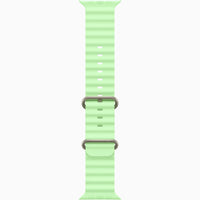 Apple Watch Ultra 3 neon green silicone watch band, pin-and-hole style