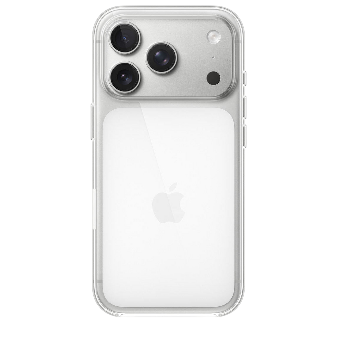 Clear TPU phone case with transparent back and side button openings