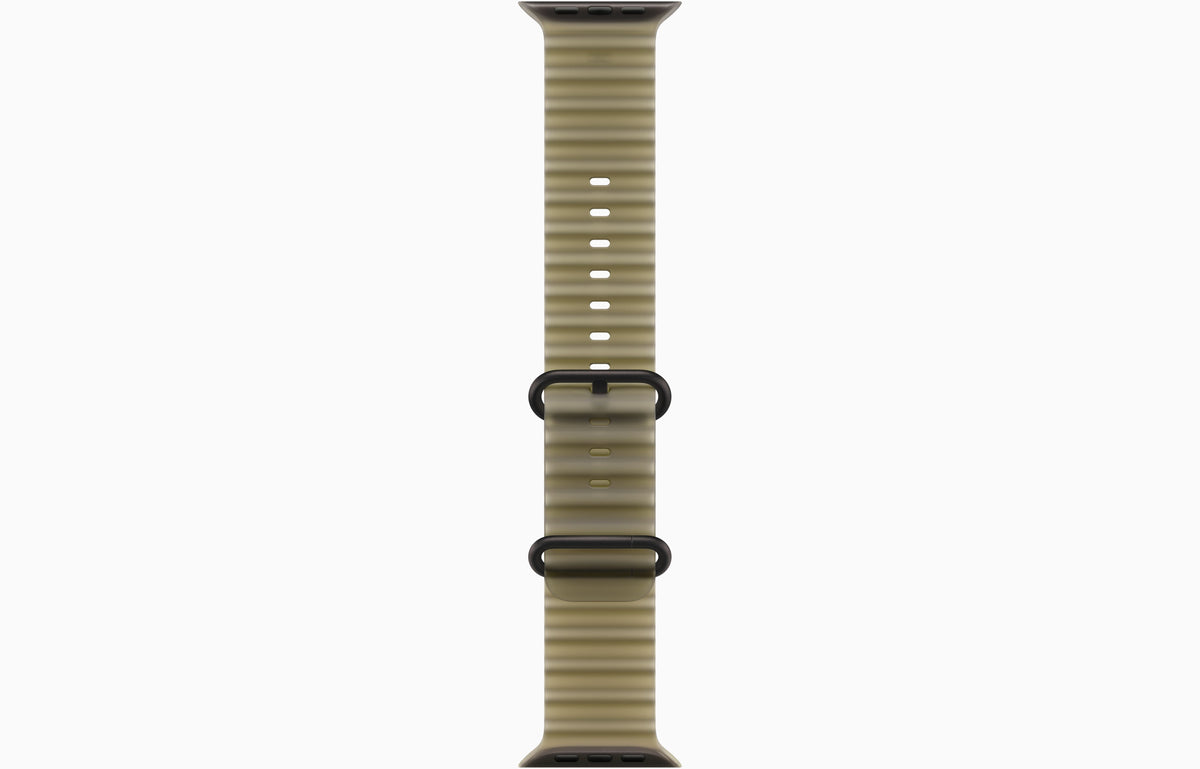 Smartwatch with light translucent ocean band and black strap clips
