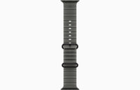 Smartwatch with dark gray translucent ocean band and black strap clips