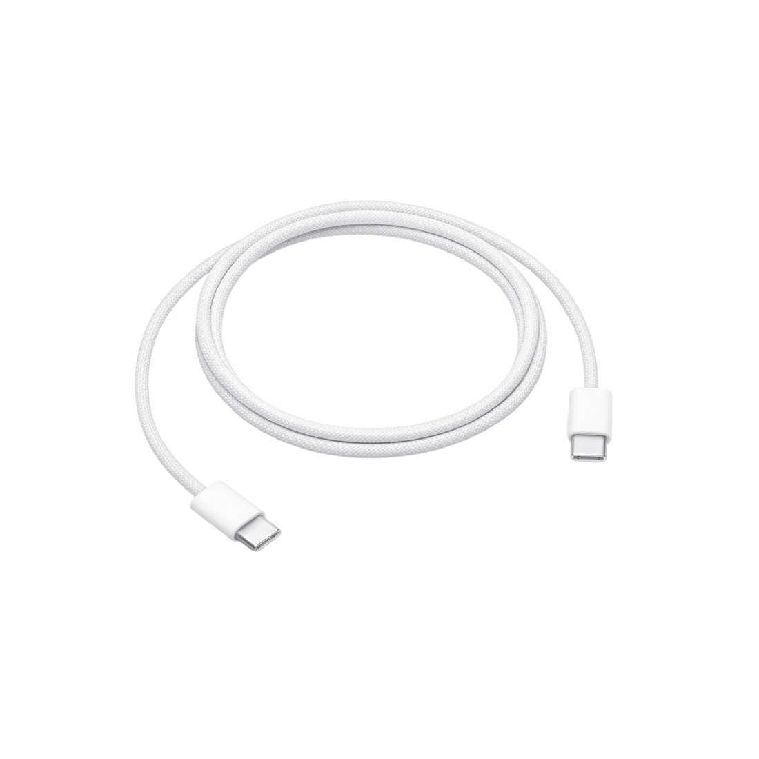 Apple 60W USB-C charge cable, white with USB-C connectors at both ends.
