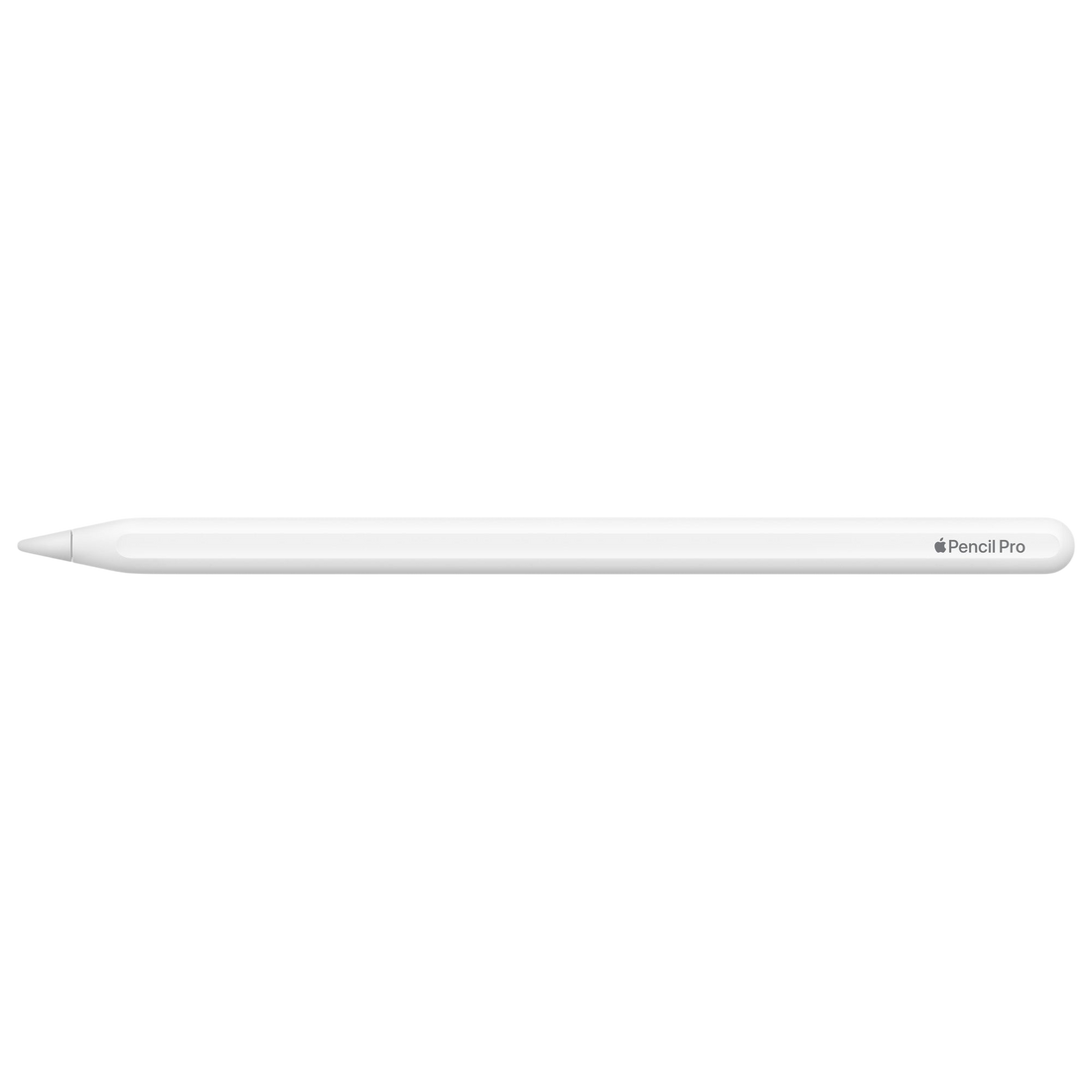 White stylus pen with angled tip, side view