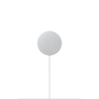 MagSafe wireless charger puck with white cable, front-top view