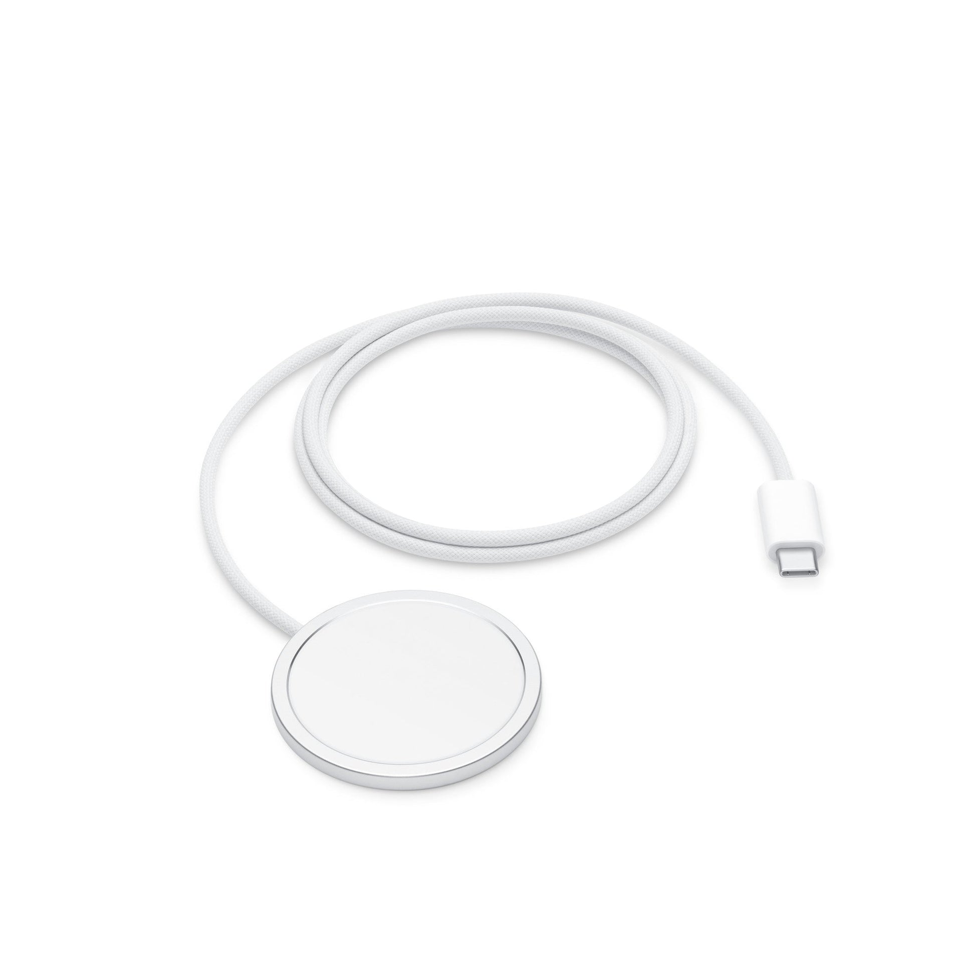 MagSafe charging puck with white USB-C cable and cord