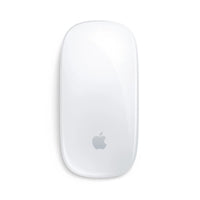 White mouse back with centered Apple logo on the smooth shell