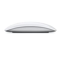 White contoured mouse viewed from the side with smooth low-profile shape