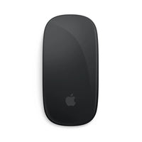 Black mouse back with centered Apple logo on the smooth shell