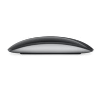 Black contoured mouse viewed from the side with smooth low-profile shape
