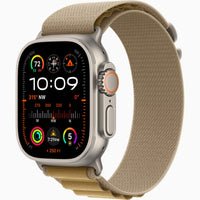 Apple Watch Ultra 2 2024 with natural case and beige woven fabric strap