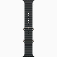 Charcoal dark smartwatch band with perforated texture and two buckle points