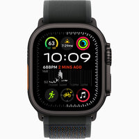 Apple Watch Ultra 2 2024 with dark case and dark gray fabric band