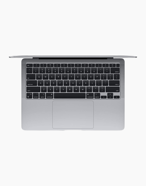 MacBook Air keyboard and trackpad, gray aluminum body, 13-inch laptop
