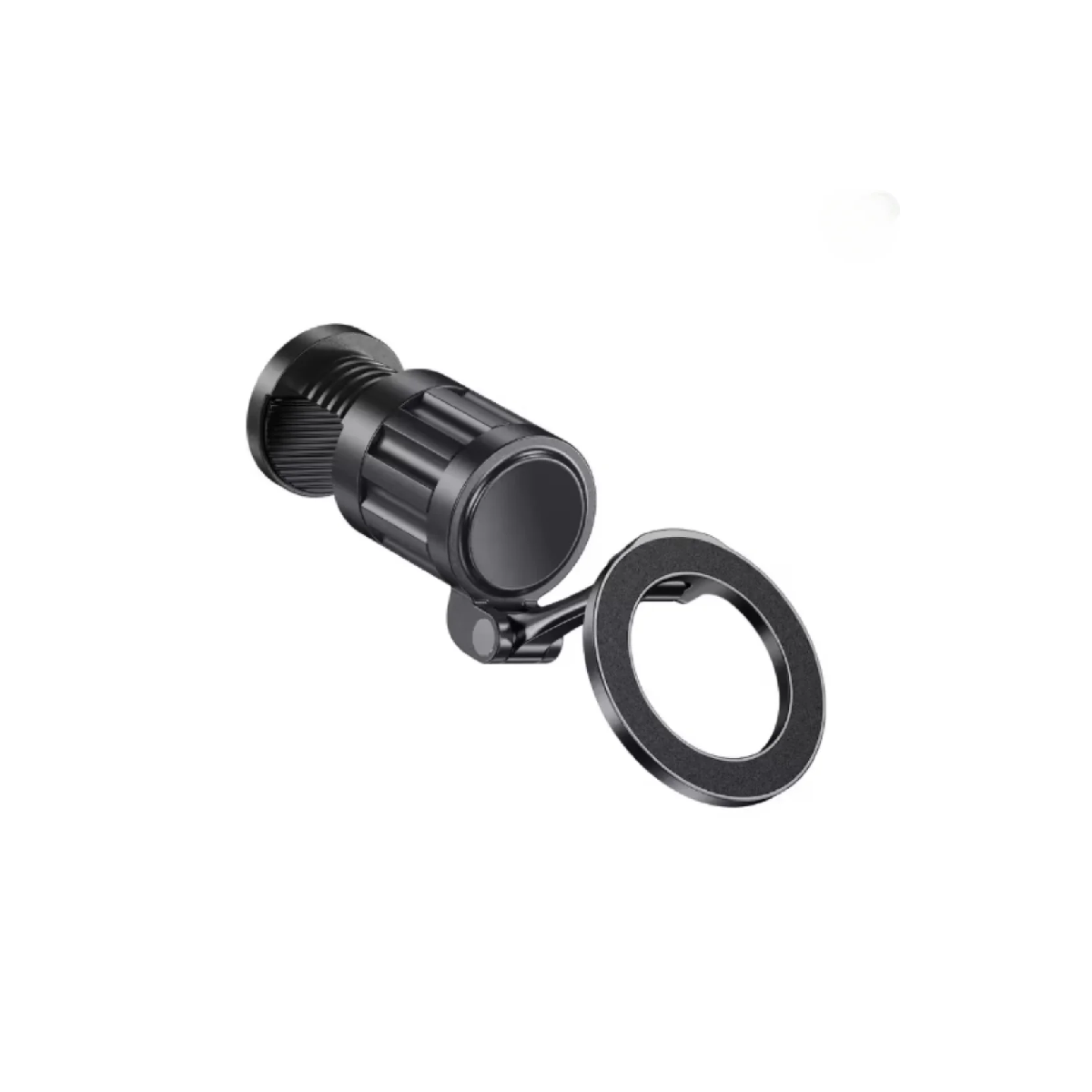 Nine Travel CT5 magnetic stand, black cylindrical mount with ring