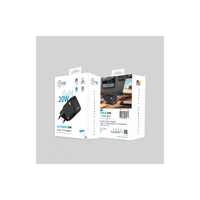 20W GaN fast charger retail box, black adapter shown
