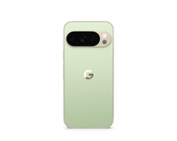 Google Pixel 10 Pro smartphone with light green back and triple-camera bar