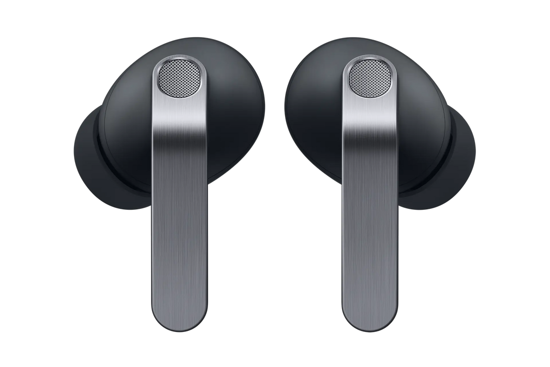 Samsung in-ear wireless earbuds, black, showing grille speaker mesh
