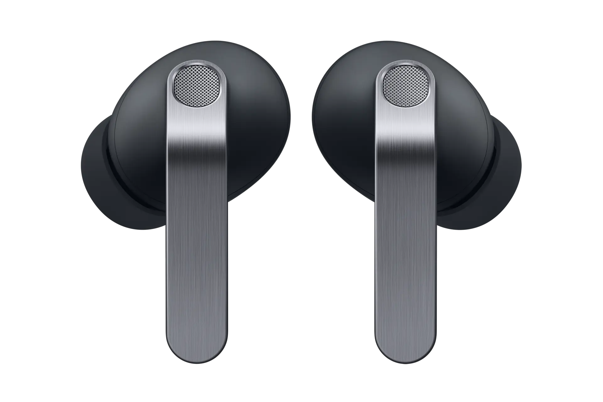 Samsung in-ear wireless earbuds, black, showing grille speaker mesh