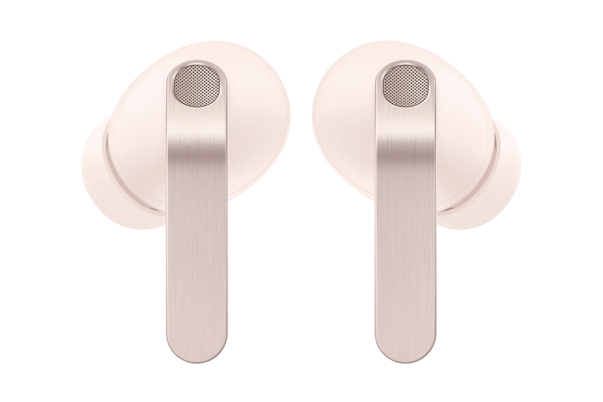 Samsung Galaxy Buds 4 Pro pink gold wireless earbuds with speaker grilles