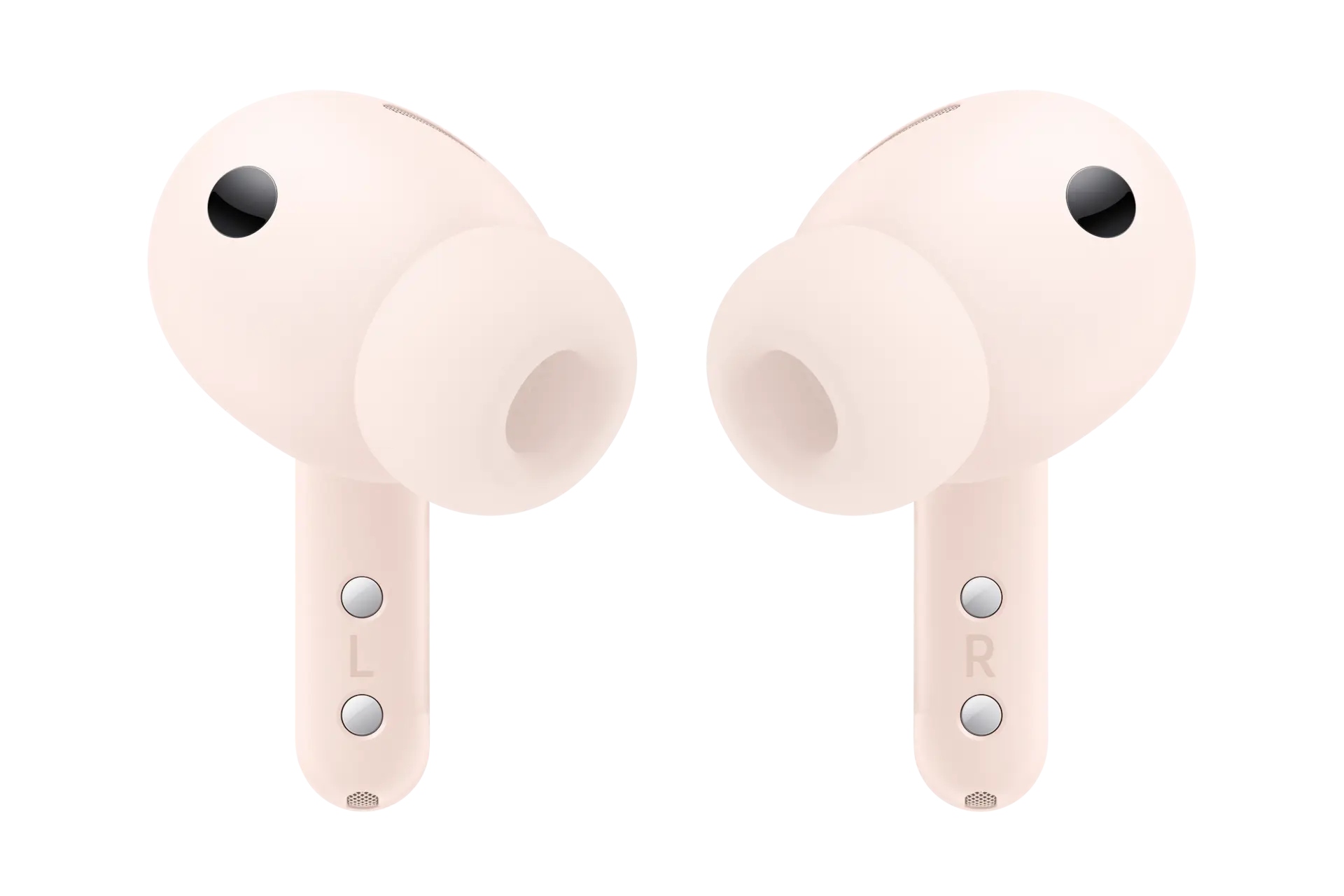 Samsung Galaxy Buds 4 Pro wireless earbuds with pink gold silicone ear tips