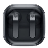 Black Samsung wireless earbuds case interior with two earbuds