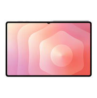 Samsung Galaxy Tab S11 Ultra tablet front view, screen on with abstract pink/purple display