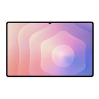 Samsung Galaxy Tab S11 Ultra tablet front view, screen on with purple-blue abstract wallpaper