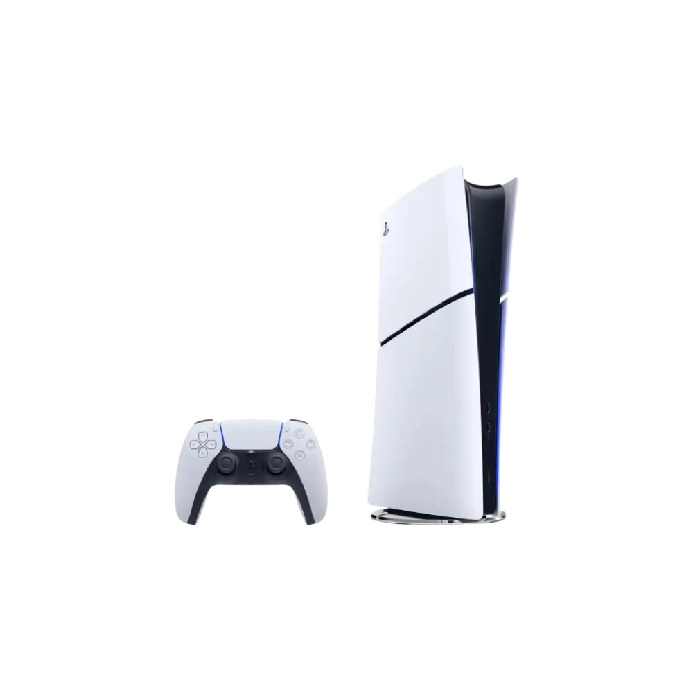 Sony PlayStation 5 Slim Digital Edition console with white controller