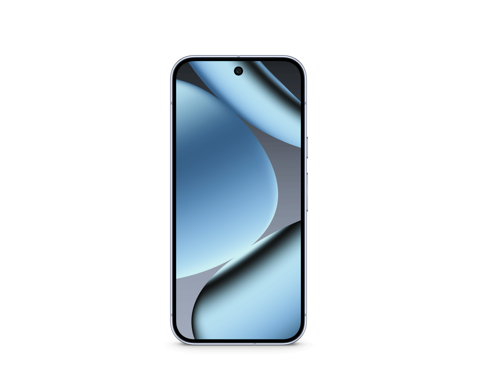 Google Pixel 10 Pro smartphone front view with blue gradient wallpaper