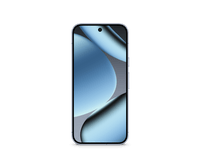 Google Pixel 10 Pro smartphone front view with blue gradient wallpaper