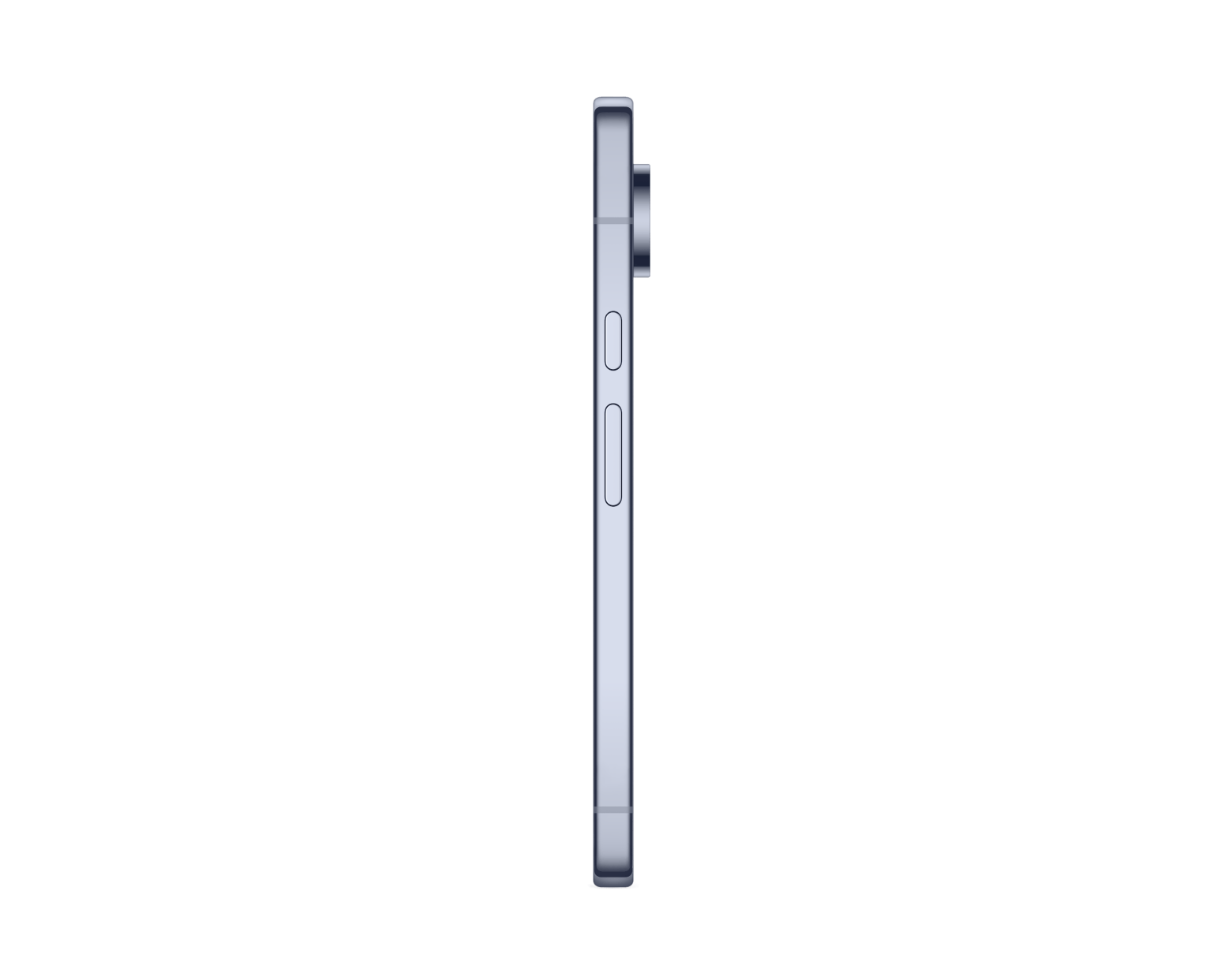 Gray smartphone side profile with power and volume buttons.