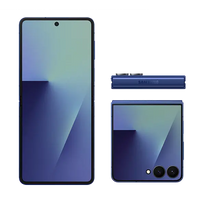 Blue Shadow foldable smartphone set, front, side, and rear views visible