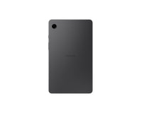 Galaxy Tab A9 tablet back view, dark gray with single camera lens at top-left