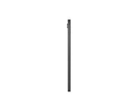 Galaxy Tab A9 tablet side profile, dark gray edge with ports/buttons visible