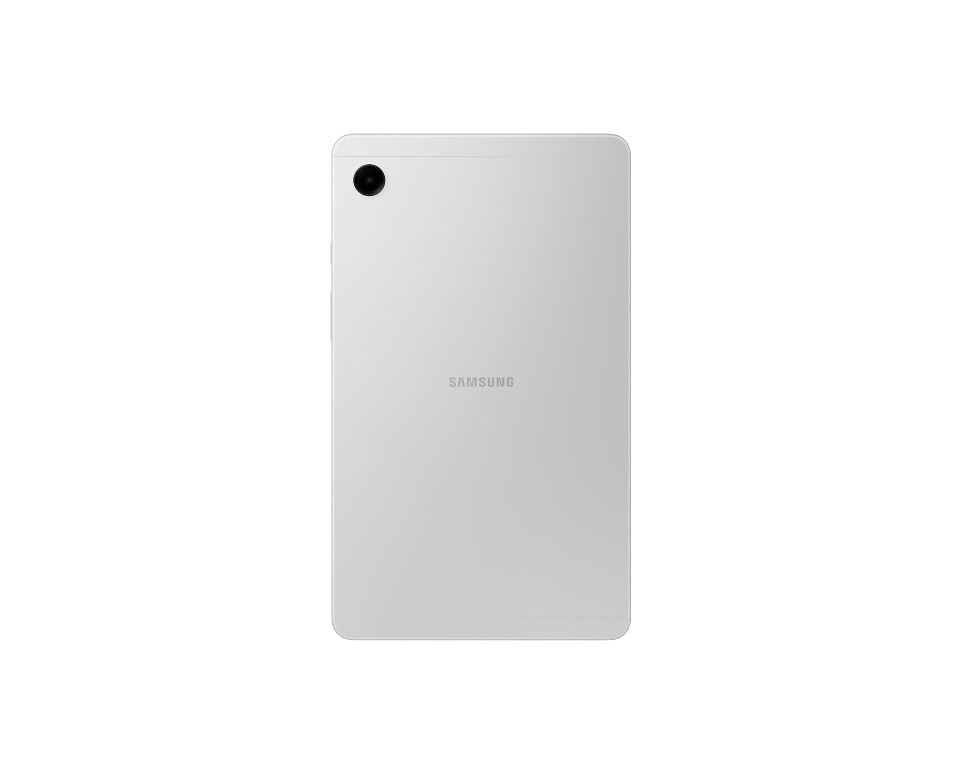 Galaxy Tab A9 tablet back with rear camera on light silver/gray