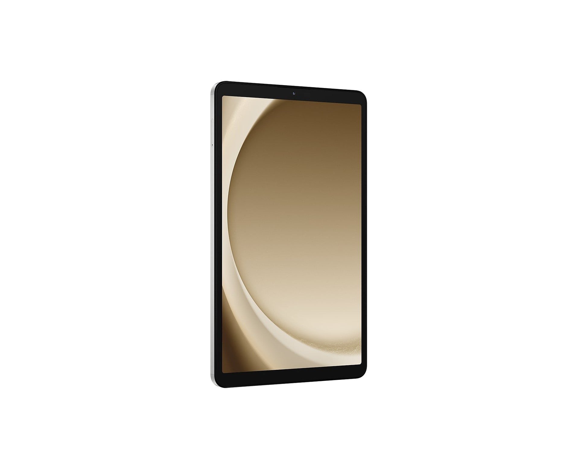 Galaxy Tab A9 tablet front angled view with black bezel and display