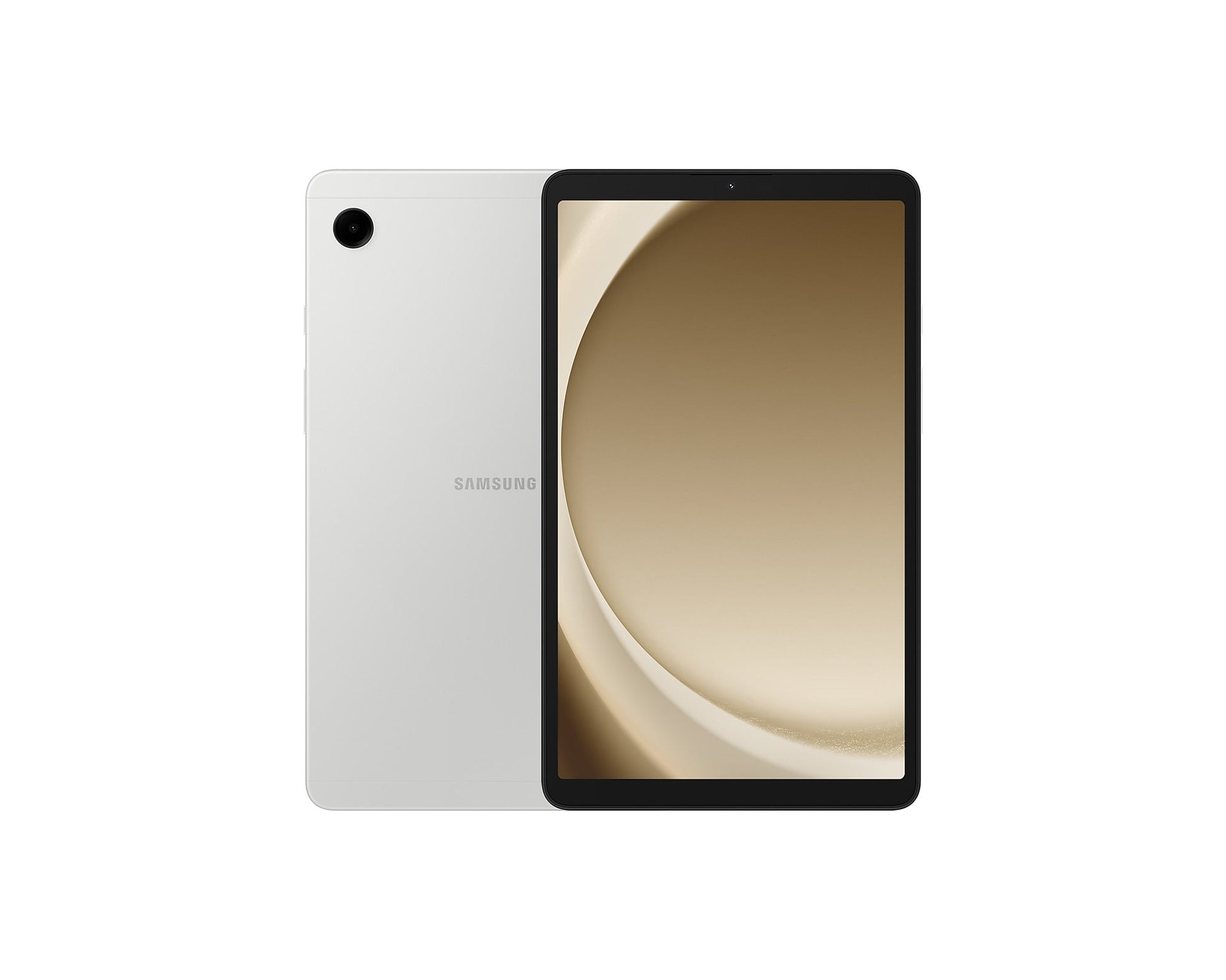 Galaxy Tab A9 tablet front with black bezel and screen display