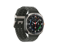 Samsung Galaxy Watch Ultra (2025) Titanium Gray side view with textured dark gray band
