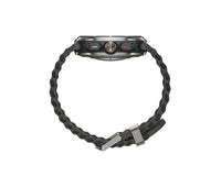Samsung Galaxy Watch Ultra (2025) Titanium Gray side profile with pin clasp, dark gray band