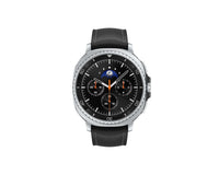 Galaxy Watch 8 Classic 46mm with black leather strap and black round watch face