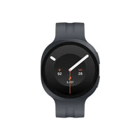 Samsung Galaxy Watch 9 smartwatch, dark gray with circular black display and silicone band