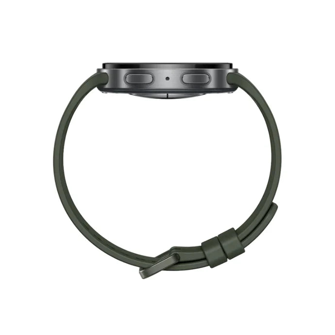 Samsung Galaxy Watch 9 smartwatch wristband loop with olive green strap and clasp