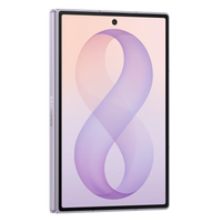 Samsung Galaxy Z Fold 8 5G foldable phone, open front view with violet-8 display