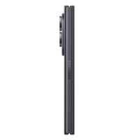 Foldable smartphone side view, dark graphite frame with hinge edge